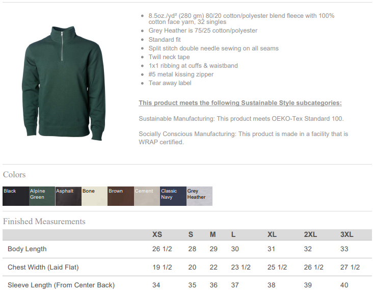 Embroidered Football Quarter Zip