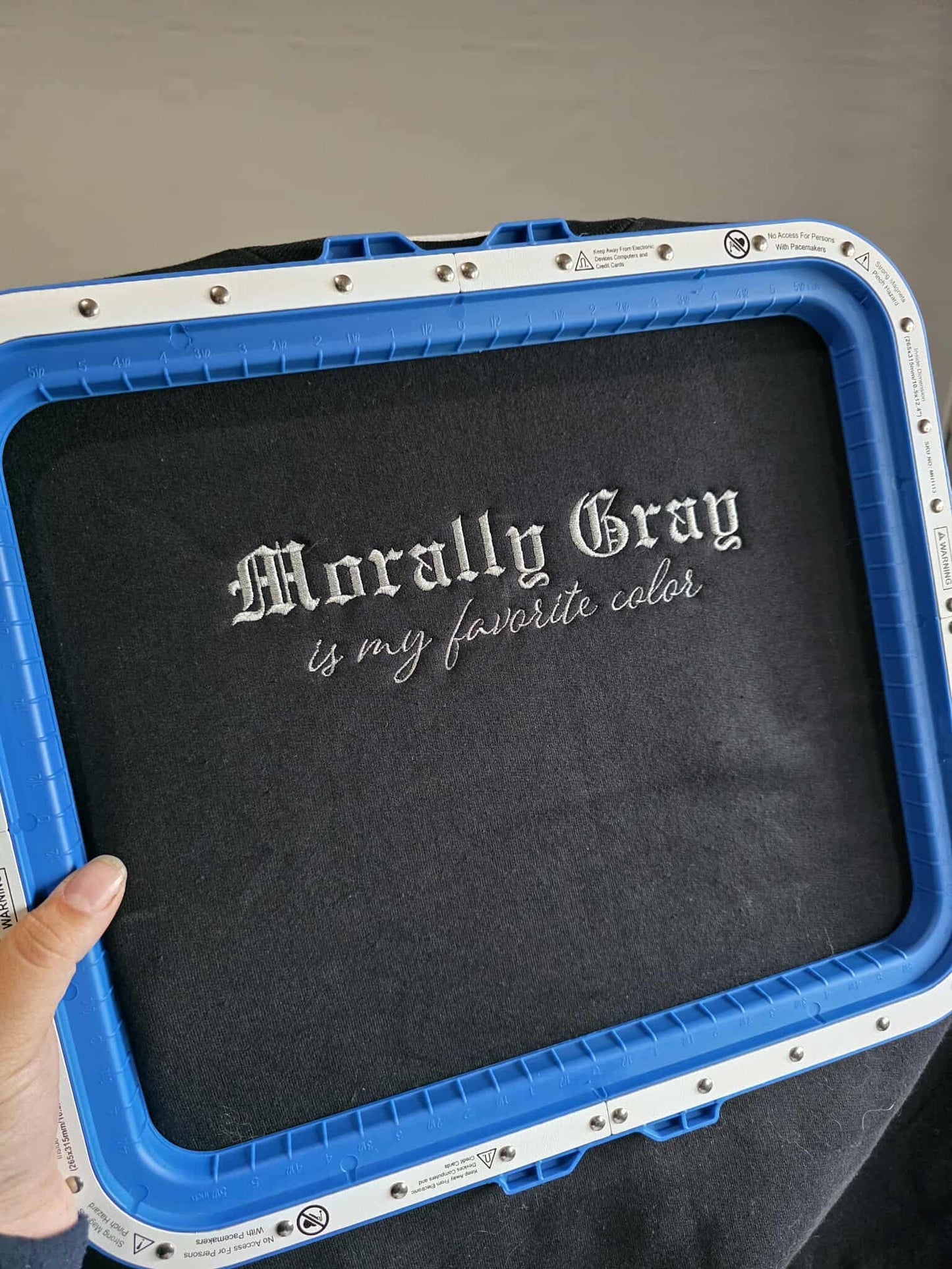 Morally Gray Embroidered Crewneck