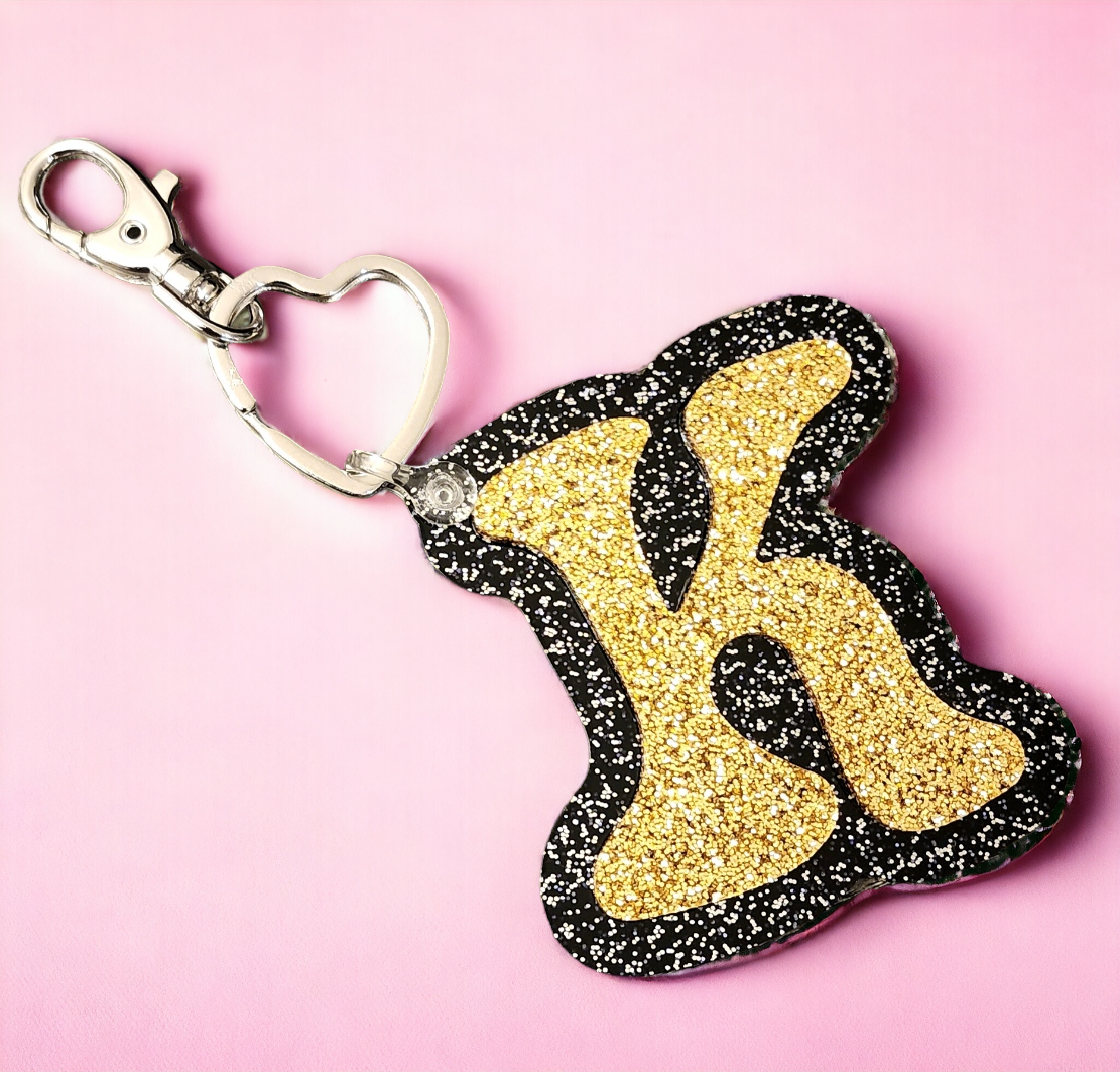 Glitter Initial Keychain