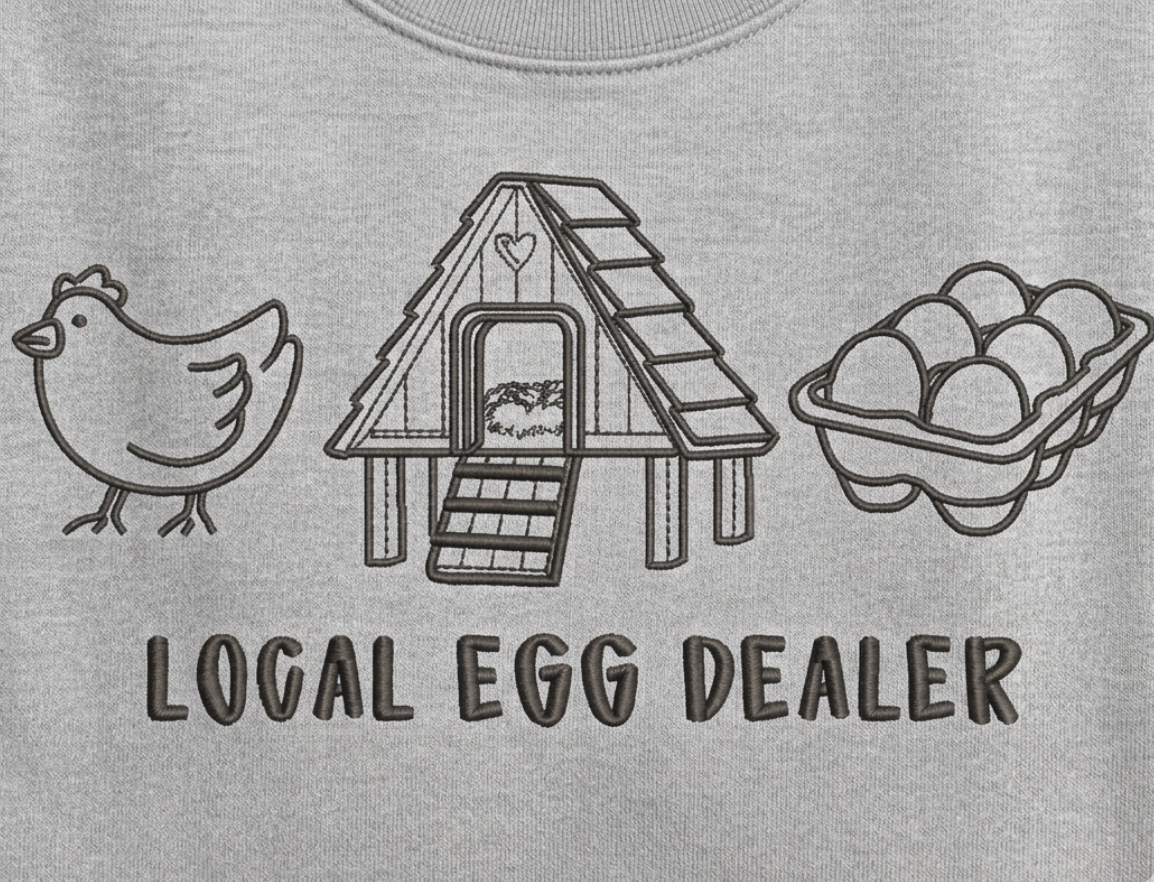 Local Egg Dealer Embroidered Crewneck