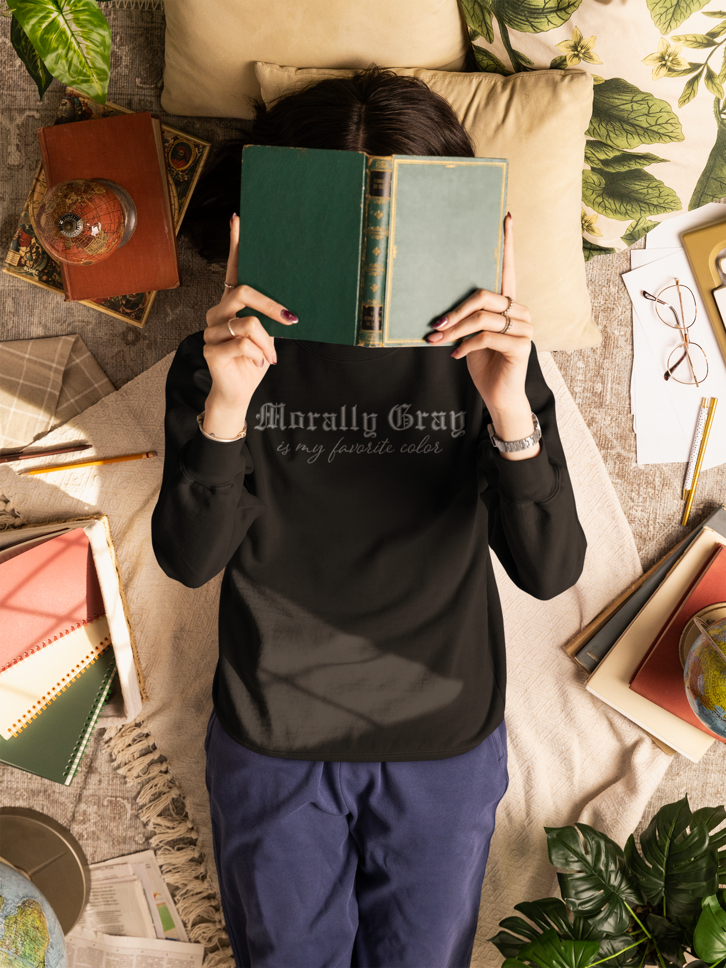 Morally Gray Embroidered Crewneck